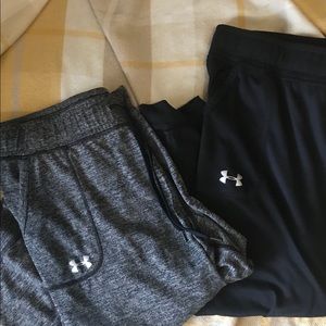 Two pairs Under Armour Size Large cropped joggers
